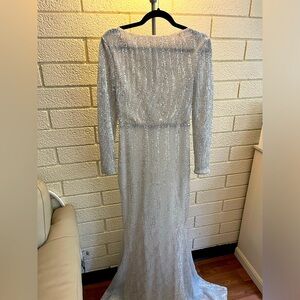 Silver Sequin Mermaid Evening Dress